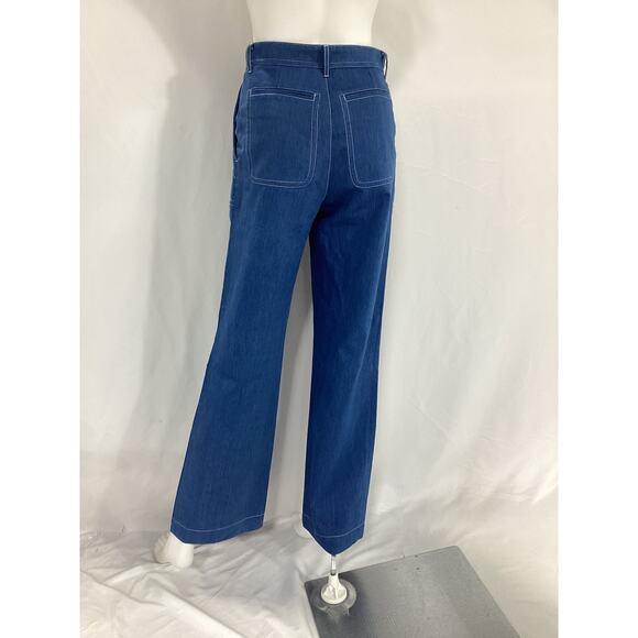 A.P.C. Mid-Rise Blue Wide Leg Denim Jeans Size 26 - Picture 3 of 5